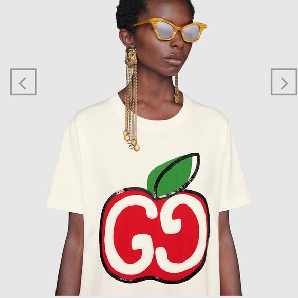 Gucci T-shirt with GG apple print - Picture 3 of 8